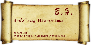Brázay Hieronima névjegykártya